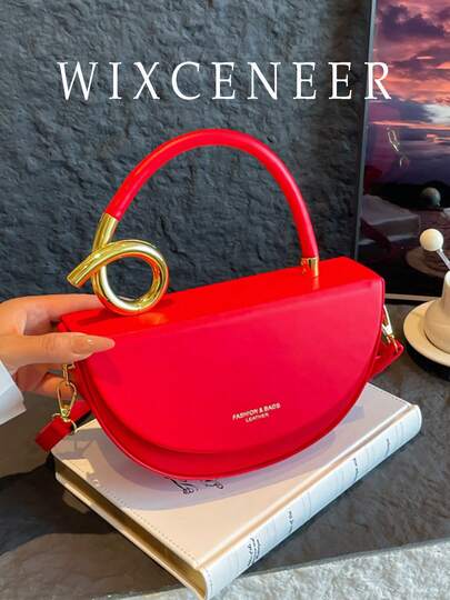 Women's Fashionable Solid Color Handbag Casual Versatile Crossbody Bag For Daily Commuting Party Date Shopping High-End Commuter Bag