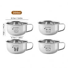 1/5个装 70/200毫升 304不锈钢迷你儿童水杯，带手柄，可爱水豚和小熊图案，便携耐用防烫饮水杯，适合成人和学生在家、学校、办公室、聚会、户外露营、野餐、旅行、返校等场合使用 - 彩色 - 查看 22