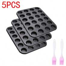 1 Set - 6/12/24 Cup Non-Stick Muffin And Cupcake Baking Pans - Durable Carbon Steel, Easy Release, Suitable For Baking Trays, Also For Brownies. Essential For Kitchen Oven Safety.