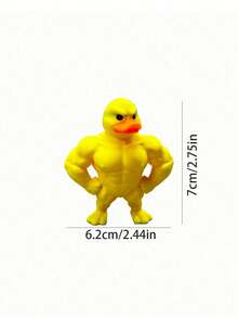 1个肌肉鸭摆件，创意趣味肌肉钥匙扣，3D打印工艺礼品，适用于办公室、客厅、玄关、汽车装饰