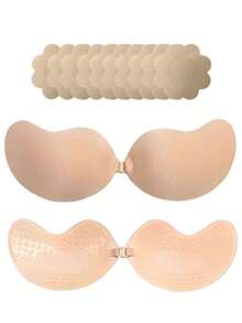 半对隐形提臀无背文胸，女士无缝自粘硅胶乳贴，连衣裙/内衣/无肩带文胸，情人节礼物 - 彩色 - 查看 26