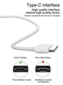 有线入耳式耳机，配备 Type-C 接口，高品质低音，防噪音，兼容小米、vivo 及其他 Type-C 设备