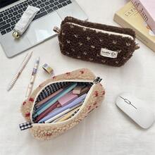 1pc Makeup Bag Red Grey Brown Green Blue Little Heart Cosmetic Bag, Lipstick Pack,Women Bags For Make Up , Small Bag Storage Makeup Case,Travelling Bags For Ladies,Pencil Case Daily Big Large Capacity Makeup Brushes Holder Travel Toiletry Bag Organizer Make Up Bag, Pencil Pouch