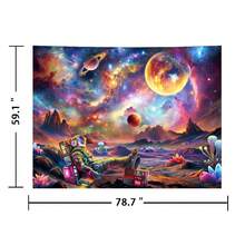 Arazzo con astronauta, arazzo spaziale galassia, arazzo universo che brilla al buio, arazzo cielo stellato al neon, decorazione da parete per la casa - Viola - Visualizzare 5