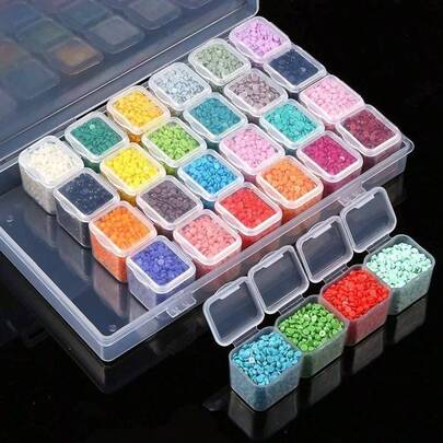 2 Pack 28 Slots Plastic Organizer Case Storage Box2pcs