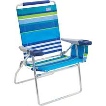 NEW Rio Beach - Silla de Playa - Raya azul, blanca y verde - Ver 1
