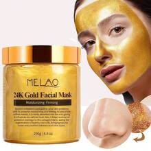 MELAO 24K Golden Facial Mask, Anti-Aging Gold Face Mask For Flawless & Moisturizes Skin, Helps Reduces Wrinkles, Fine Lines, Removes Blackheads, Dirt & Oils - Gold - View 5