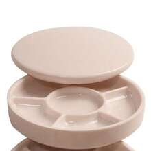 White Ceramic-Style Watercolor Paint Palette With Lid, Multi-Well Mixing Tray, New Year Back-To-School Must-Have Pro Art Supply, Portable Palette For Students Artists Painters Crafters DIY Outdoor Sketch Painting Ready Stock - Round - View 15