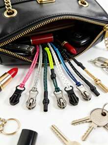 10个/1个随机颜色热缩管拉绳，服装和行李抽绳，PE管拉头绳，打结袖拉绳，DIY服装和行李抽绳（不含拉链头） - 彩色 - 查看 8