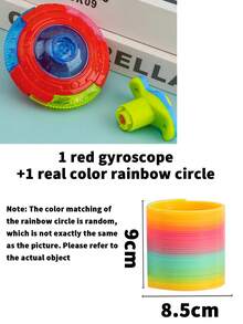 1pc Kids LED Light-Up Spinning Toy - UFO Flying Saucer/Gyroscope With Music, Fruit-Shaped/Winged UFO Flash Light Musical Top, Classic Retro Style, Novelty Flashy Creative Gyro, Suitable For Boys & Girls, Night Market Hot Wholesale - Multicolor - View 16