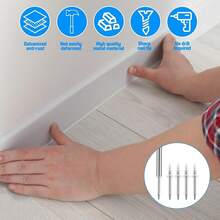 200 Pcs Clavos Doble Cabeza, Clavos sin Costuras con Herramientas Instalación, Clavos para Zócalos, Clavos para Concreto, Fijación, Fotos, Rodapiés, para Proyectos de Decoración y Montaje - 200 piezas - Ver 6