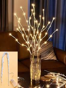 1/2/3 pezzi 20 LED Ramo decorativo luminoso fai-da-te marrone, lampada ramo artificiale, a batteria, luce notturna fatata per interni, a forma di ramo, lampada decorativa da tavolo, decorazione camera da letto, luce decorativa per la casa, decorazione natalizia - Castano - Visualizzare 5