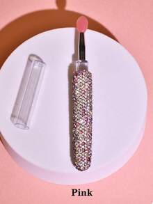 Diseño de mango con diamantes de colores múltiples, Pincel de labios, Herramienta de pincel de silicona para labios, Pincel aplicador de lápiz labial, Con tapa protectora, Adecuado para brochas de maquillaje, aplicadores de mascarilla labial, sombra de ojos, pincel de labios para aplicar máscara facial, lápiz labial y brillo de labios.