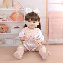55CM Little Dimple Reborn Doll With Full Body Soft Vinyl 22Inch Lifelike Soft Touch High Quality Dolls Birthday Gifts Playhouse Toys - Pink - View 7