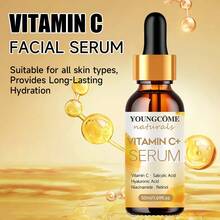 YOUNGCOME 维生素 C 和烟酰胺亮肤精华套装 – 暗沉肌肤的滋润保湿霜 | 补水、修护、均匀肤色 | 完美的节日护肤礼品 - 紅木色 - 查看 5