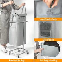 WOWLIVE Laundry Hamper With Wheels 260L Rolling Laundry Basket 3 Section Organizer Laundry Cart With Steel Frame And Removable Bags Large Dirty Clothes Hamper Dorm Room Storage For Bedroom