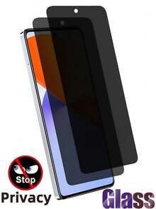 2片装防窥隐私钢化玻璃屏幕保护膜，兼容小米15t 14t 13t Poco C75 C65 C85 Redmi 14c 15c 13c A4 A5 4G 5G Note 13 14/兼容三星Galaxy A56 A55 A36 A35 A16 A26 A17 A07 S25 Ultra S24 FE，9H防爆防刮，防窥光滑油槽，适用于办公室/地铁等场所的防窥保护膜 - 黑色 - 查看 100