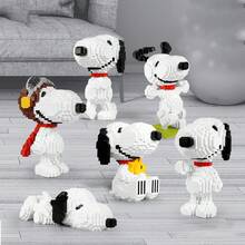 SNOOPY 1件装微粒积木，小型历史卡通动漫系列玩偶，女孩礼物，创意随机款式，新年礼物，情人节礼物，复活节礼物[随机款式] - 彩色 - 查看 1