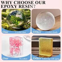 QIAO Bộ nhựa Epoxy 500ml/1000ml tỷ lệ 1:1 - Trong suốt như pha lê, không bị ố vàng, thích hợp để làm trang sức, đồ thủ công DIY và trang trí nhà cửa. - Nhiều màu - Xem 4