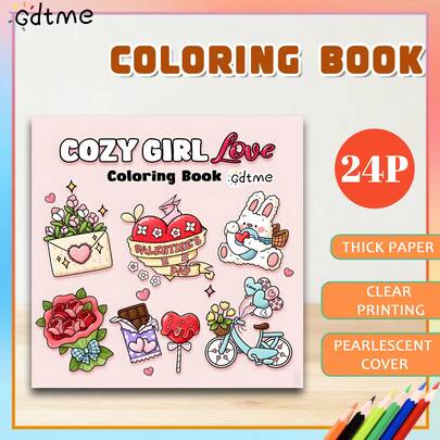 Cute Repeat Pattern Coloring Book: Sweet Adorable Items, Comfortable Coloring Space, Valentine's Day Gift For Loved Ones, Excellent Relaxation Gift, Gift For Women, Back To School Gift.