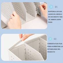 Juego de 2 Archiveros Plegables Reforzados Caja de Almacenaje para Documentos y Carpetas Organizador de Oficina y Casa - Grisclaro - Ver 5