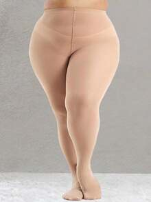 1 Pair Of Candy-Colored Women's Plus-Size Pantyhose, Super Soft Solid Color Semi-Transparent Pantyhose, High-Waisted Silk Stockings, Suitable For Daily Use - Multicolor - View 18