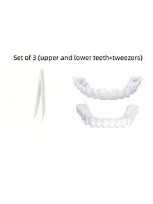 2 Pieces Set, Teeth Protective Covers, Temporary Denture Kit, Temporary Replacement, Self-Fitting Kit - Multicolor - View 12