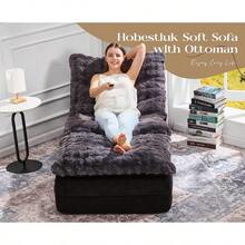 Hobestluk - Sofá de espuma para espacios pequeños cómodos sofás con reposapiés sofá reclinable sofás pequeños para sala de estar recámara departamento gris oscuro - Grisoscuro - Ver 3