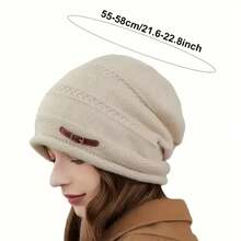 [Autumn/Winter Loose-Fitting Brimless Beanie] - Knitted Beanie, Solid Color, Stylish, Casual, Warm Beanie For Autumn And Winter, Suitable For Outdoor Activities, Unisex Beanie, Perfect For Mother's Day, Father's Day, Independence Day, Music Festivals, Running Of The Bulls, Torch Festival, Edinburgh International Festival, Halloween, Christmas, And Boxing Day Gifts. - 卡其色 - 查看 3