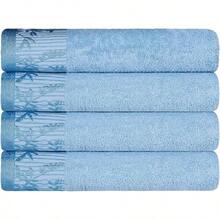 SUPERIOR Juego de Toallas de algodón de 3 Piezas, Borde Floral Jacquard Dobby, Felpa de Secado rápido, baño Decorativo, Ducha, baño, Incluye 1 Cuerpo, 1 Mano, 1 Toalla de Rostro, colección Wisteria, - turquesa - Ver 9