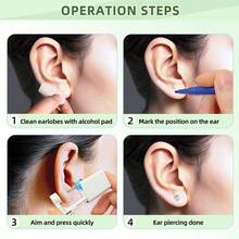 Ear Piercing Kit With 4PCS Disposable Ear Piercing Gun Built-In Earrings Stud 50PCS Plastic Earrings For Ear Infection - Multicolor - View 5