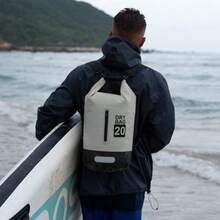 Bolsa Impermeable Bolsa Seca 10l 20l 30l Con Funda Impermeable Para Teléfono Correa Larga Ajustable Para El Hombro Mochila Impermeable Para Senderismo Y Deportes Acuáticos. Gris 10L - Gris - Ver 5