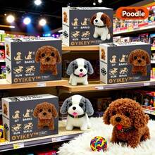2026 New Smart Walking & Barking Robot Puppy - Interactive Walking, Barkable Plush Dog Toy With Wagging Tail, Realistic Companion For & Pet Lovers, Polypropylene Body (No Not Included) - 1PCs Brown Puppy - View 6