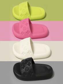 2025夏季新款软底EVA拖鞋防滑防臭静音平底浴室情侣拖鞋女系带沙滩居家凉鞋 - 黑色 - 查看 1