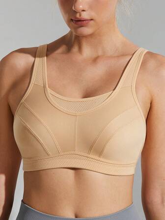 Wingslove Sujetador deportivo de alto impacto para mujer, inalámbrico, sin relleno, de cobertura completa y tallas grandes, con tirantes anchos y espalda en forma de U, transpirable para correr, ir al gimnasio y hacer ejercicio