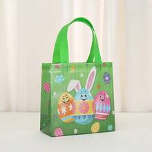 24pcs/12pcs/6pcs Rabbit Themed Paper Bags With Handles, Reusable Non-Woven Fabric Bags, Easter Party Supplies, Birthday Party Gifts And Packaging - Multicolor - View 10