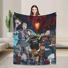 Warm BlanketStudents Travel Dungeon Meshi Anime Marcille Laios  Throw Blanket Flannel Bedspread Outdoor Novelty Sofa Bed Cover - Phong cách 2 - Xem 1