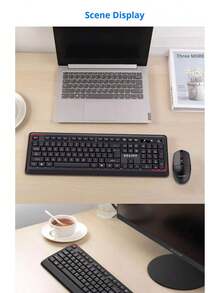 Lenovo KN201 Wireless Keyboard and Mouse Combo for Office Use (USB 2.4G, Desktop & Laptop) - 黑色 - 查看 3