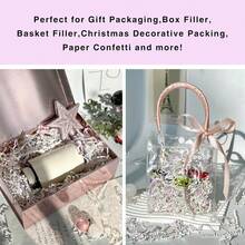 Giấy vụn nhăn, giấy xé nhỏ, dùng để lót giỏ quà, quà cầu hôn cho phù dâu, quà sinh nhật, quà cưới, giấy gói quà hộp, túi, giấy lót giỏ quà, quà kỷ niệm, quà Giáng sinh. - Kim cương trắng - Xem 6