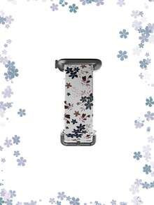 1pc Soft Elastic Breathable Navy Blue 5-Petal Flower Pattern Watch Band Strap Replacement For Apple Watch 38mm 40mm 41mm 45mm 44mm 42mm 49mm, Fashionable Casual Multi-Color Silicone Watch Band Accessory Compatible With Apple Watch Ultra Series S11/S10/SE/9/8/7/6/5/4/3/2/1 - Multicolor - View 4