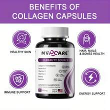¡Piel, Pelo y Uñas Radiantes! Colágeno Hidrolizado + Antioxidantes|Colágeno Tipo I & II de Alta Absorción|MVPCARE  Fórmula con Resveratrol y Biotina|90 comprimidos - Otros - Ver 4