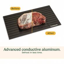 YQQ Cuisinart - Bandeja de descongelación para barbacoa placa de descongelación rápida de aluminio conductora para carne congelada herramienta de descongelación rápida que conserva sabores naturales2179 - Bandejadedescongelacinparabarbacoa - Ver 3