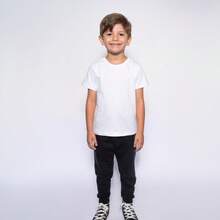 Girls' Short-Sleeve T-Shirt, 100% Cotton - 白G - 查看 2