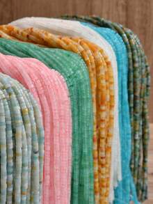 38cm/String Natural Stone Abacus Cylinder Decorative Spacer Beads, Flat Round 4*2mm Natural Stone Jewelry Making Materials Approx. 190pcs, Suitable For DIY Necklace, Bracelet And Crafts - Multicolor 1 - View 9