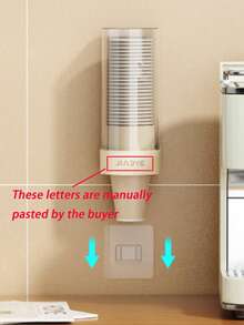 1 pieza Soporte de pared para tazas - Estante para tazas de baño, Estante de almacenamiento de tazas de café para el hogar, Organizador de dispensador de agua, Adecuado para el hogar, la oficina, el hospital, el gimnasio - Multicolor - Ver 5