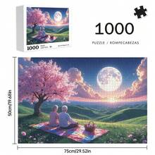 300/500/1000片梦幻风景拼图，益智解谜，趣味挑战，厚实耐用无缝拼图，适合成人，是生日、圣诞节、万圣节、感恩节、情人节、家庭活动的理想之选，色彩鲜艳的拼图设计 - 彩色 - 查看 9