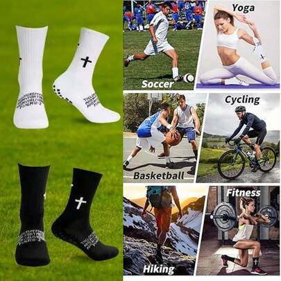 1 Pair New Hot-Selling Sports Socks, Cross-Shaped Outdoor Men & Women Football Socks, Hook And Loop Sports Socks, Comfortable Outdoor Match Training Socks