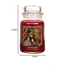 Village Candle Christmas Spice Large Glass Apothecary Jar Scented Candle 21.25 oz Red - ROJO - Ver 5