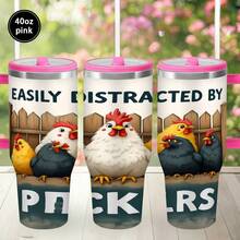 Cute Chicken Tumbler-1pc 12oz/20oz/40oz Insulated Cup, Holiday-Themed Drinkware For Coffee, Tea, Smoothies - Ideal Gift For Christmas, Easter, Birthday, Memorial, Valentine's Day & Halloween (Festive Holiday Cup) - 20盎司 - 查看 11