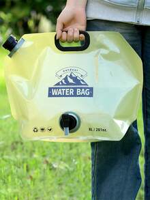 带阀门的露营水容器，可折叠储水袋，8升/28盎司便携式应急水壶，男女通用，可重复使用，适合户外露营、旅行、登山、徒步、野餐、烧烤和应急准备，户外必备配件